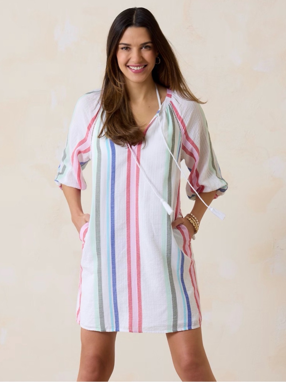 Tommy Bahama Multi-Stripe Coverup Dress Size Small